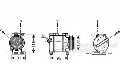VAN WEZEL 1700k090 -  Компрессор, кондиционер